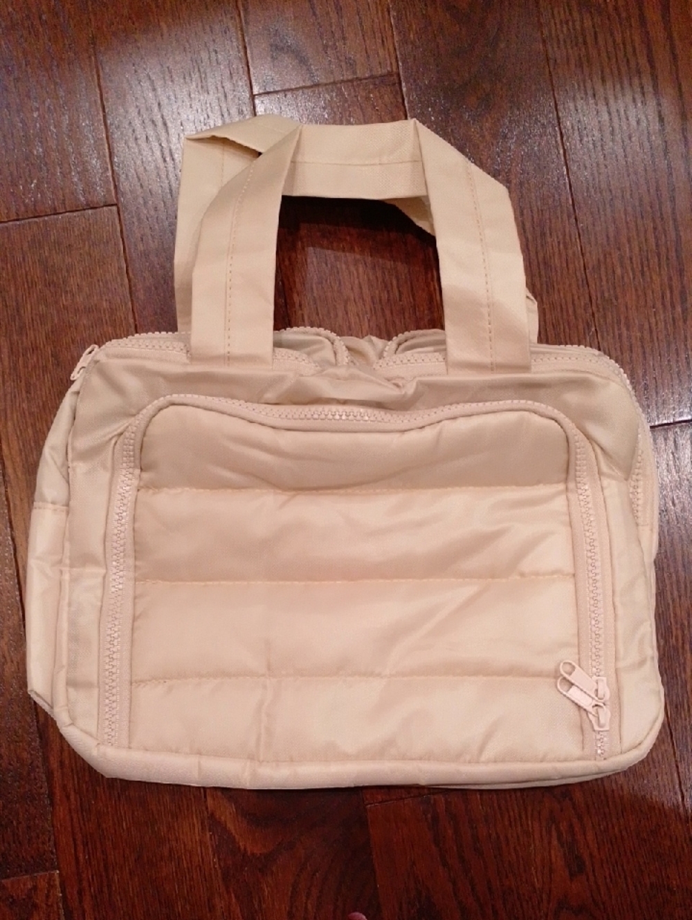 🆕 Beige Cosmetic Toiletries Travel Bag Case